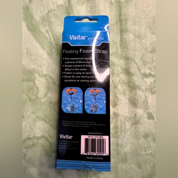 NWOT Vivitar Orange Floating Foam Wrist Strap for Camera & DSLR - Picture 4 of 4